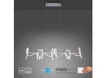 Just Light LED Pendelleuchte "Curls", Silber (Silberfarben), 4, H: 135Cm, 1 Stk., Leuchten, LED HäNgelampe, LED HäNgeleuchte, Dimmbar, LED Pendelleuchte