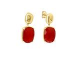Paar OhrhäNger Celesta "925 Sterling Silber Vergoldet Chalcedon", Gelb (Gelb, Rot), Ohrringe, Damen, One-Size, Silber 925 (Sterlingsilber)