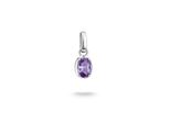 Charm-EinhäNger Thomas Sabo "Birthstone/Geburtsstein Charm - Connect", Lila (Silberfarben, Amethyst, Amethyst), Charms, Damen, Februar, Silber 925 (Recycelt), Mit Zirkonia (Synth.) Oder Glas-Keramik Stein Oder TüRkis-Imitat