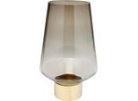 Tischvase Kare Design "Vase Noble Braun", Braun, B:24Cm H:40Cm T:24Cm, Glas, Stahl, Vasen