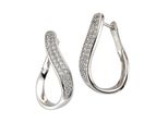Paar Creolen Celesta "Silber 925 Rhodiniert Mit WeißEn Zirkonia-Steinen", Weiß (Weiß, Weiß), Ohrringe, Damen, One-Size, Silber 925 (Sterlingsilber)