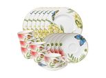 Geschirr-Set Villeroy & Boch "Kaffeeservice Amazonia Anmut 18Er Set Bunt", Bunt, 18, Porzellan, Geschirr-Sets, Geschirr-Set, SpüLmaschinenfest