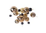 NÄVe Deckenleuchte "Explosion", Goldfarben, Schwarz, 6, Ø 10Cm H: 38Cm, 1 Stk., Leuchten, Halbrund, Glaskugeln An MetallstäBen, Exkl. 6X G9, Deckenleuchte