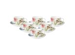 Tasse Villeroy & Boch "Kaffeetassen Mit Untertassen Amazonia Anmut 200 Ml 6Er Set Bunt", Bunt, Porzellan, TrinkgefäßE, Tasse