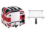 Dualit Toaster Paket 1, 2er Toaster mit Brötchenaufsatz Union Jack