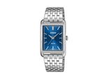 Quarzuhr, Edelstahlfarben, Blau, Casio Timeless Collection, Armbanduhren, Herren, Quarzuhr, Armbanduhr, Herrenuhr, Edelstahlarmband, Analog