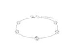 Armband S.Oliver "Flower, BlüTen-Design", Edelstahlfarben, Weiß, ArmbäNder, Damen, 21Cm, Edelstahl Perlen, Edelstahl, Perlen, Armband, Mit Perle (Imitiert)