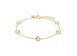 Armband S.Oliver "Flower, BlüTen-Design", Gelbgoldfarben, Weiß, ArmbäNder, Damen, 21Cm, Edelstahl Perlen, Edelstahl, Perlen, Armband, Mit Perle (Imitiert)