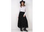 High-Waist Blumen A-Linie Maxi-Rock