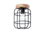 Brilliant Lampe, Gwen Deckenleuchte 1Flg Antik Holz/Schwarz Korund, Metall/Holz, 1X A60, E27, 40W,Normallampen (Nicht Enthalten)