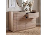 Kommode MCW-P44, Sideboard Schrank Anrichte, 6 Schubladen Push-To-Open, Mdf 83X120X40Cm ~ Sonoma-Eiche-Optik
