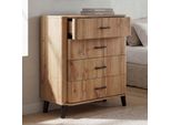 Kommode MCW-P42, Sideboard Schrank Anrichte, 4 Schubladen, Mdf 92X80X40Cm ~ Wotan-Eiche-Optik