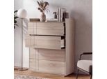 Kommode MCW-P44, Sideboard Schrank Anrichte, 4 Schubladen Push-To-Open, Mdf 107X80X40Cm ~ Sonoma-Eiche-Optik