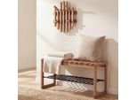 Mca Garderobenset MCW-P57, Garderobenpaneel Sitzbank Schuhablage, Massiv-Holz Eiche