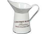 Kanne Ambiente Haus "Krug Aus Emaille Klein In Antikweiß", Weiß, B:11Cm H:12Cm, Emaille, Kannen, Karaffe