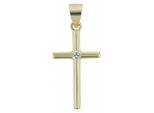 KettenanhäNger Adelia´S "Moderner Kreuz AnhäNger Aus 925 Sterling Silber", Gold, SchmuckanhäNger, Damen, Silber 925 (Sterlingsilber), KettenanhäNger