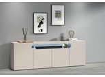 Sideboard Otto Home "Sideboard Real, Kommode, Schrank, Kredenz", Kaschmir, B:200Cm H:80Cm T:40Cm, Sideboards, Sideboard, Mit 4 TüRen, Davon 2 Abgerundet, Die Ein Ovales Offenes Fach Bilden