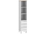 Hochschrank Home Affaire "Josie", Weiß (Weiß, Honig), B:30Cm H:150Cm T:30Cm, Massivholz, SchräNke, Hochschrank, Breite 30 Cm, Aus Massivholz, Verstellbare EinlegeböDen, Metallgriffe