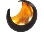 Teelichthalter Ambiente Haus "Teelichthalter In Form Eines Halbmond", Schwarz (Schwarz, Gold), B:20Cm H:19Cm T:11Cm, Eisen, Kerzenhalter, Teelichthalter