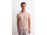 Gestreiftes Besticktes Rundhals-T-Shirt