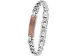 Armband Joop "2038040", Braun (Edelstahlfarben, Braun), ArmbäNder, Herren, 21,5Cm, Edelstahl, Armband