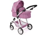 Kombi-Puppenwagen CHIC2000 "Nele, Jeans Pink", Rosa (Jeans Pink), Puppenwagen, Kinderb:71Cm H:85Cm T:71Cm, Kunststoff, Polyester, Stahl, Zusammenklappbar, B:71Cm H:85Cm T:71Cm