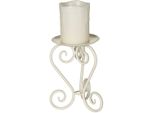 KerzenstäNder Ambiente Haus "KerzenstäNder In Antikweiß - (H) 20 Cm", Weiß, B:13Cm H:20Cm T:13Cm, Schmiedeeisen, Kerzenhalter