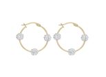 Paar Creolen Vivance "Kristall", Gelb (Gelbgold 375), Ohrringe, Damen, Gelbgold 375