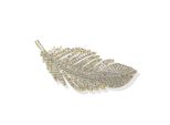 Brosche "Schmuck Geschenk Kupfer Ansteckschmuck Feder", Gelbgoldfarben, Kristallweiß, Kristallweiß, Aniston Jewelry & Watches, Broschen, Damen, Kupfer, Brosche