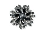 Brosche Firetti "Schmuck Geschenk Kupfer Ansteckschmuck Blume", Silberfarben, Grau, Schwarz, Grau, Schwarz, Broschen, Damen, Kupfer, Brosche
