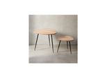 Kadima Design Industrial Style Beistelltische, 2Er Set Aus Holz Und Metall, 60X51X60 Cm Und 42,5X37X42,5 Cm, 30 Kg/25 Kg Belastbarkeit.