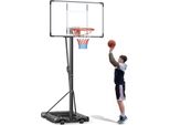 COSTWAY Basketballkorb, Basketballständer 135/143-305 cm höhenverstellbar, Basketballkorb mit Ständer, 2 Rädern & Gewichtssack, Basketballanlage
