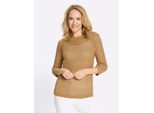 Ajourpullover Classic Basics "Ajour-Pullover", Damen, Gr. 46, Camel, 100% Polyacryl, Unifarben, Pullover