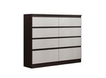 Kommode Adriano 120/100/33 Cm Mit 8 Schubladen Wengefarben
