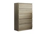Kommode Adriano 70/112/33 Cm Mit 5 Schubladen Sonoma Eiche