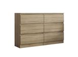 Kommode Allegra 120/77/33 Cm Mit 6 Schubladen Sonoma Eiche
