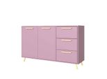 Kommode Elise 140/86/41Cm Mit 3 Schubladen 2 TüRen Violett