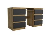 Schreibtisch Angulo 130X50X75 Cm BüRotisch Computertisch, Eiche Artisan