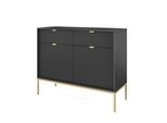 Kommode Stellare 104/83/39 Cm Mit 2 Schubladen 2 TüRen Schwarz