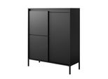 Highboard Sensato 104/123/40 Cm Mit 3 TüRen Schwarz