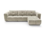 Ecksofa Arte 03 Creme Chenille Mit Schlaffunktion