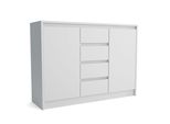 Kommode Astorre 113/82/35 Cm Mit 4 Schubladen 2 TüRen Weiß