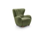 Sessel Mist, Polstersessel Klassisch Loungesessel, Bucle-Stoff GrüN