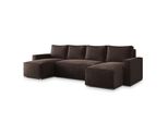 Wohnlandschaft Aspra Lm Braun Chenille Mit Schlaffunktion