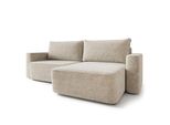Ecksofa Belise Bl Creme Chenille Mit Schlaffunktion