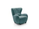 Sessel Mist, Polstersessel Klassisch Loungesessel, Bucle-Stoff Blau