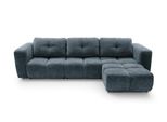 Ecksofa Arte 03 Dunkelblau Chenille Mit Schlaffunktion