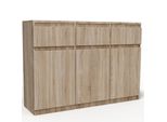 Kommode Meraviglia 120/85/33 Cm Mit 3 Schubladen 3 TüRen Sonoma Eiche