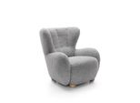 Sessel Mist, Polstersessel Klassisch Loungesessel, Bucle-Stoff Grau