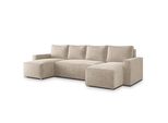 Wohnlandschaft Aspra Lm Creme Chenille Mit Schlaffunktion
